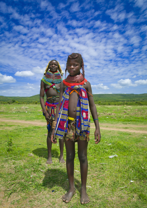 Mwila Mother And Daughter In The Bush, Chibia Area, Angola