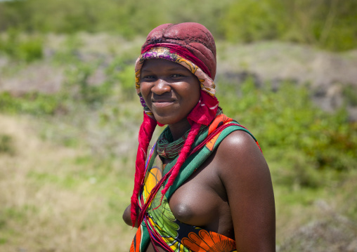 Mugambue Girl With A Traditional Hairstyle Made Of Red Mud, Angola