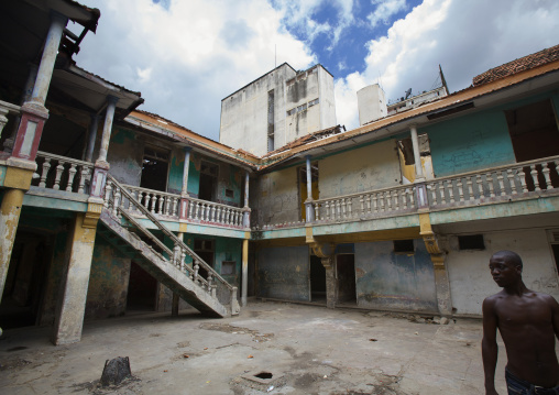 Man In The Courtyard Of The Former Grande Hotel, Now A Squat, Luanda, Angola