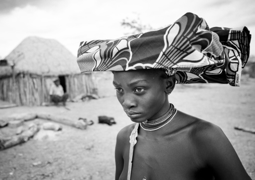 Mucubal Woman With Ompota Headdress, Virie Area, Angola