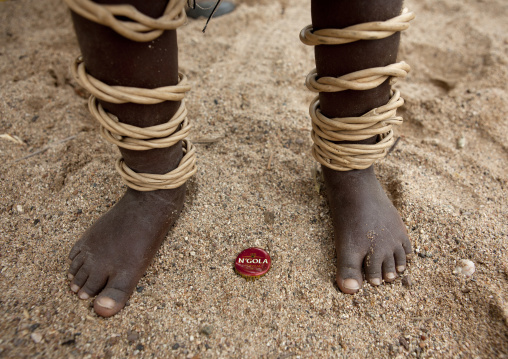 Beer Cap Between Traditional Leg Barcelets, Virie Area, Angola