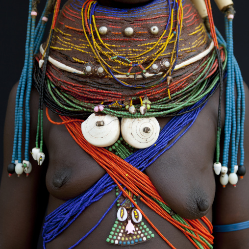 Shell Ornaments On A Vilanda Necklace, Chibia Area, Angola