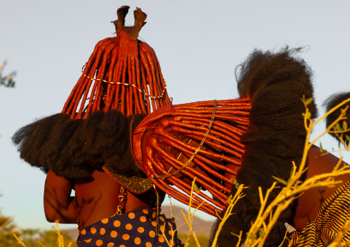 Married himba tribe women, Cunene Province, Oncocua, Angola