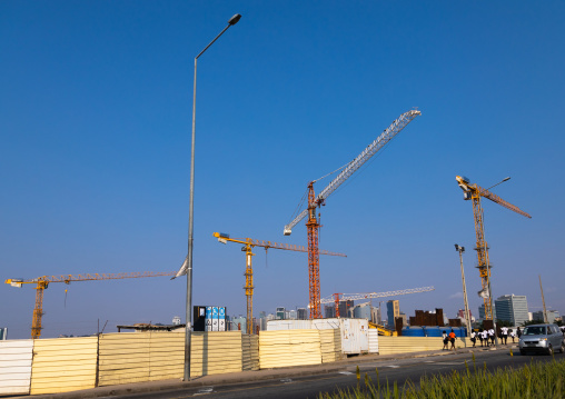 Cranes on a construction site, Luanda Province, Luanda, Angola