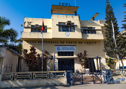 Old portuguese colonial building hosting the port authority, Benguela Province, Lobito, Angola