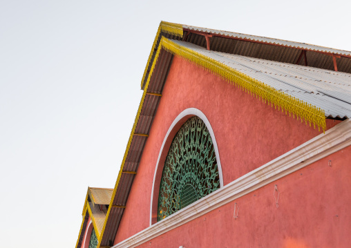 Old portuguese colonial warehouse roof decoration, Benguela Province, Benguela, Angola