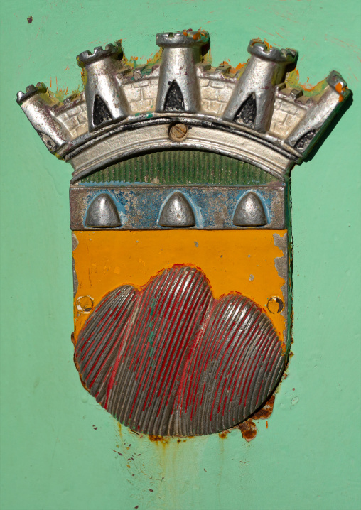 Portuguese blazon on a house door, Huila Province, Lubango, Angola