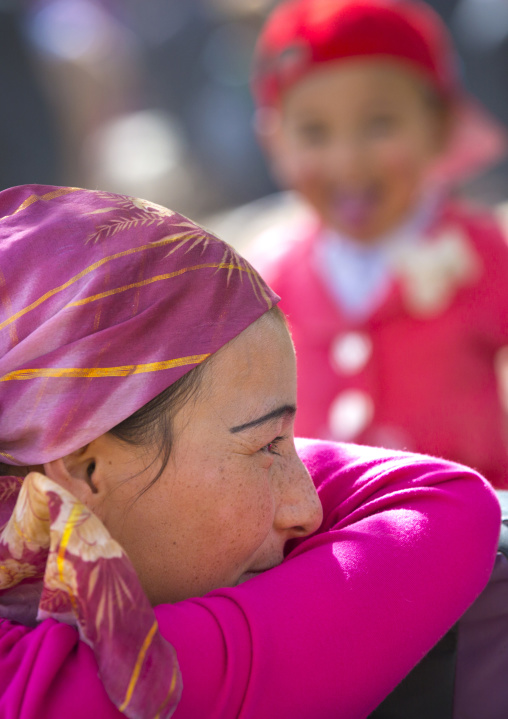 Young Uyghur Woman, Opal Village Market, Xinjiang Uyghur Autonomous Region, China