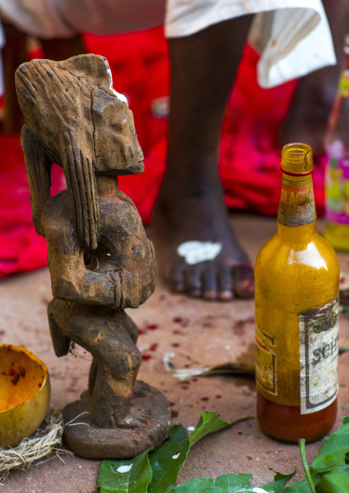 Benin, West Africa, Bonhicon, kagbanon bebe voodoo priest during a ceremony