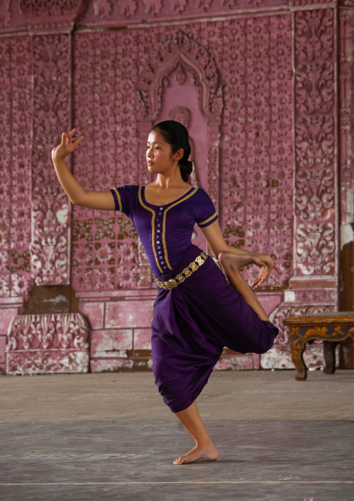 Cambodian dancer during a training session of the National ballet, Phnom Penh province, Phnom Penh, Cambodia