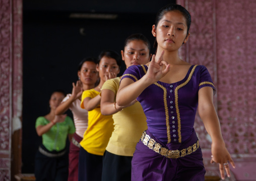 Cambodian dancers during a training session of the National ballet, Phnom Penh province, Phnom Penh, Cambodia