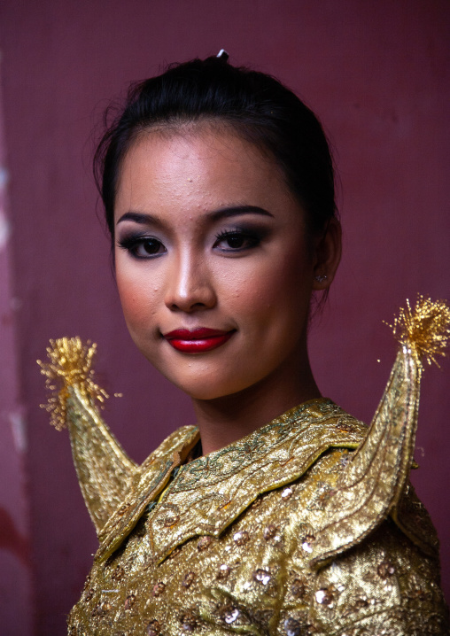 Cambodian dancer during a training session of the National ballet, Phnom Penh province, Phnom Penh, Cambodia