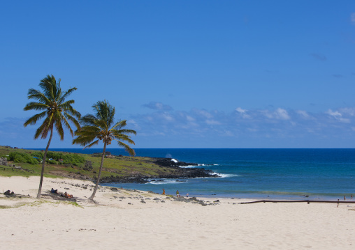 Anakena beach, Easter Island, Chile