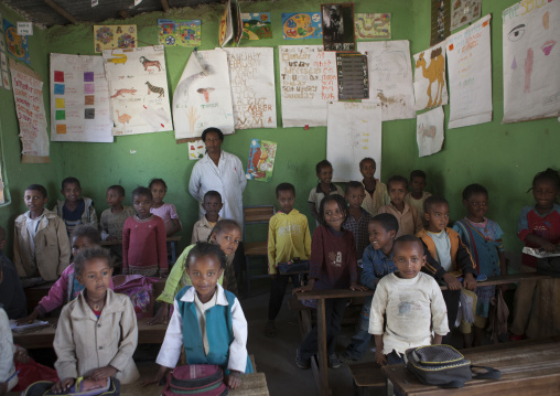 Rasta Kids And Teacher In Shashemene Jamaican School, Oromia Region, Ethiopia