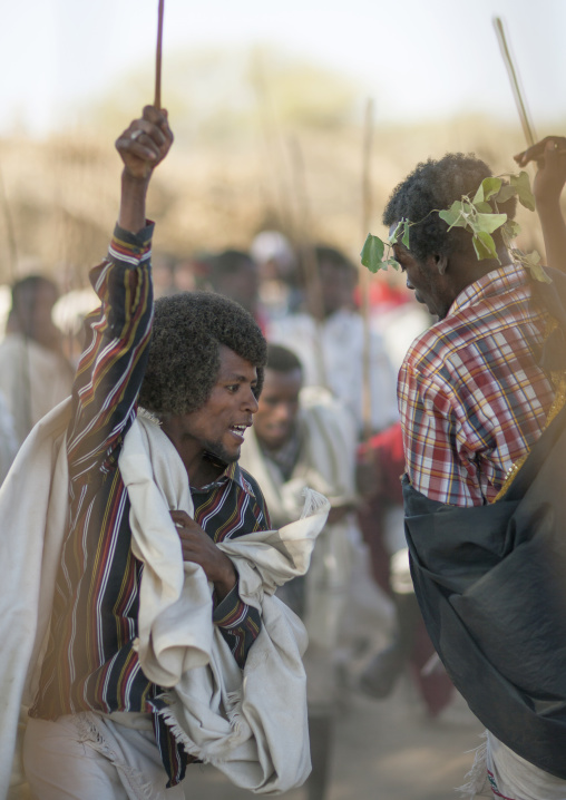 Karrayyu Tribe Man During Choreographed Stick Fighting Dance, Gadaaa Ceremony, Metahara, Ethiopia