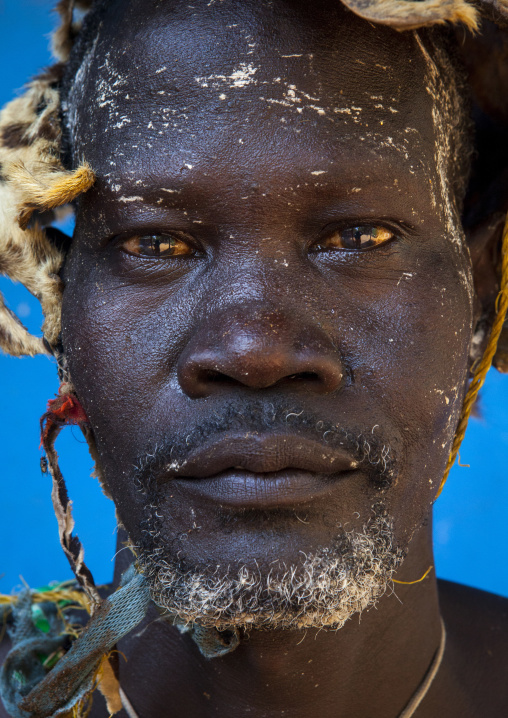 Close Up Of A Man From Anuak Tribe, Gambela, Ethiopia