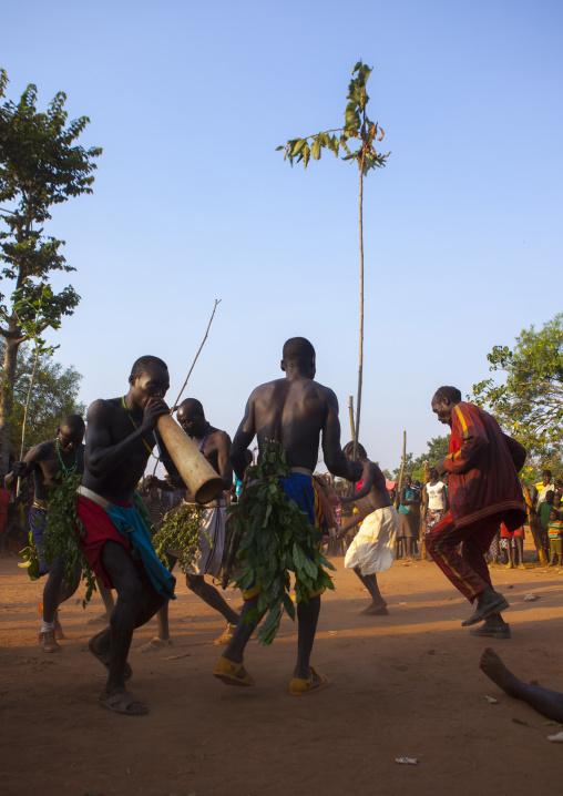 Majang Tribe Dancing For A Celebration, Kobown, Ethiopia