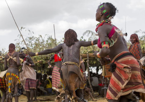 Bashada Tribe Women Whipped During A Bull Jumping Ceremony, Dimeka, Omo Valley, Ethiopia