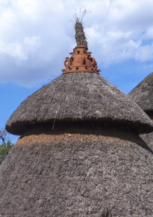 Konso Tribe Traditional Houses With Pots On The Top, Konso, Omo Valley, Ethiopia