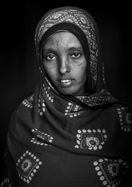 Afar Tribe Woman With Scarifications On Her Face, Assaita, Afar Regional State, Ethiopia