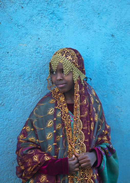 Miss Fayo, An Harari Girl In Traditional Costume, Harar, Ethiopia