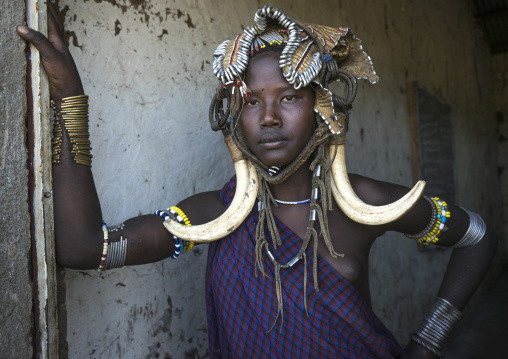 Miss Gnakaman Ailu, Mursi Tribe, Hail Wuha Village, Omo Valley, Ethiopia