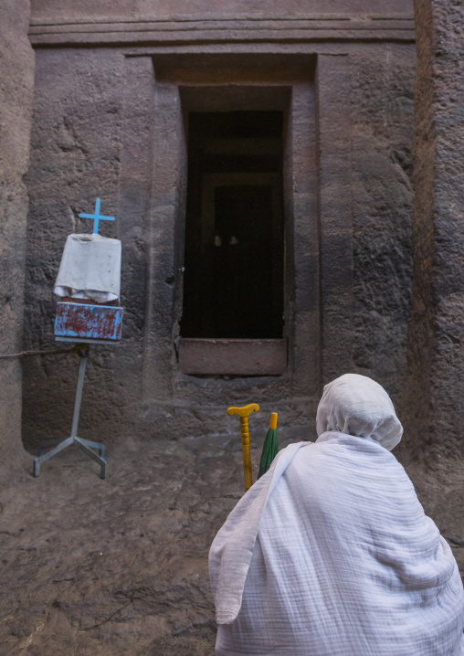 Pilgrim In Bethe Medhaniale Church, Lalibela, Ethiopia