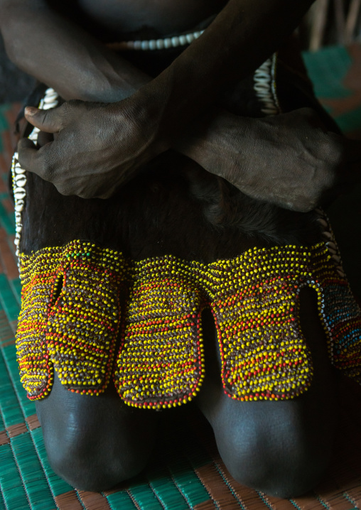 Nyangatom tribe traditional beaded skirt, Omo valley, Kangate, Ethiopia