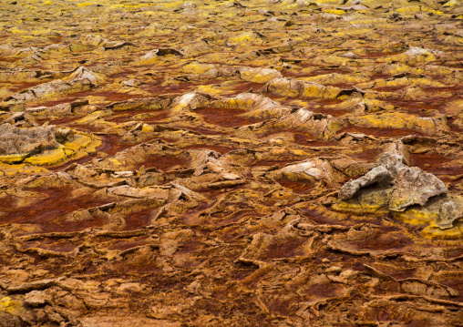 The colorful volcanic landscape of dallol in the danakil depression, Afar region, Dallol, Ethiopia