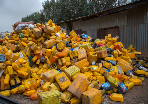 Jerricans in a recycling plant, Addis abeba region, Addis ababa, Ethiopia