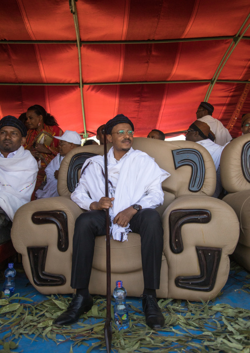 Oromia state president Lemma Megerssa during the Gada system ceremony in Borana tribe, Oromia, Yabelo, Ethiopia