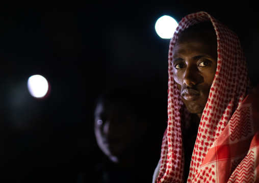 Oromo pilgrims in the night in Sheikh Hussein shrine, Oromia, Sheik Hussein, Ethiopia