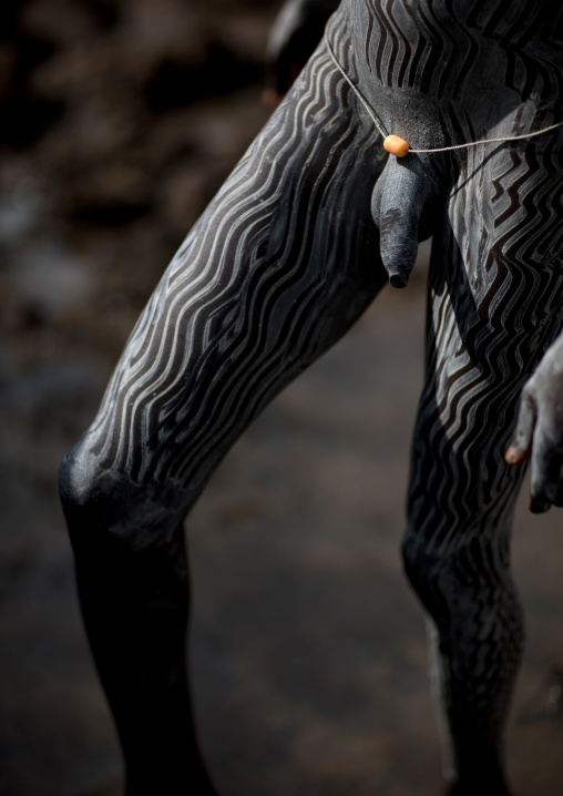 Surma Warrior With Clay Body Paintings, Turgit Village, Omo Valley, Ethiopia