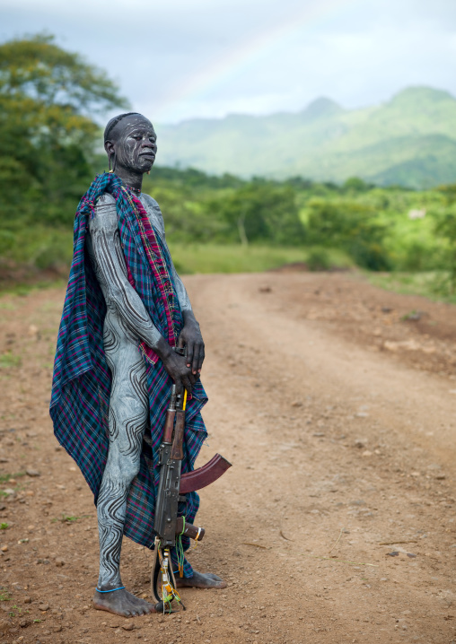 Suri Man With A Kalashnikov, Turgit Village, Omo Valley, Ethiopia