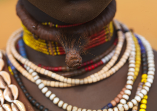 Detail Of Necklaces On Hamer Girl Omo Valley Ethiopia