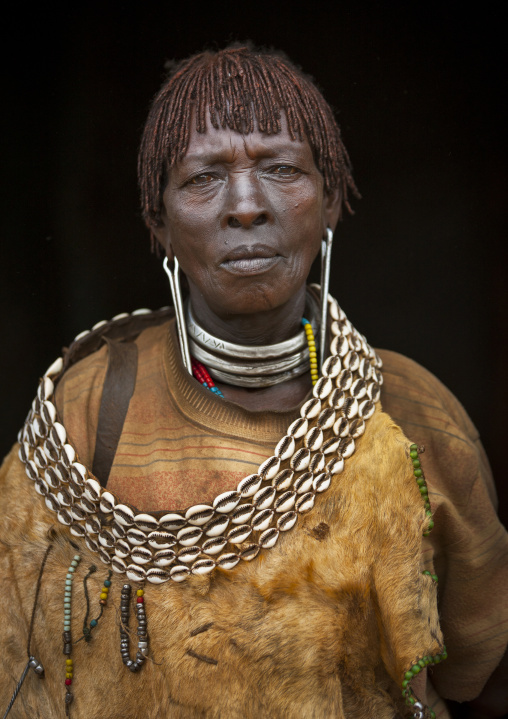 Bana Tribe Woman With Traditional Hairstyle And A Ncklace Made Of Shelves, Key Afer, Omo Valley, Ethiopia