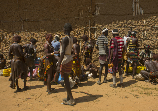 Hamer Tribe People In Turmi Market, Omo Valley, Ethiopia