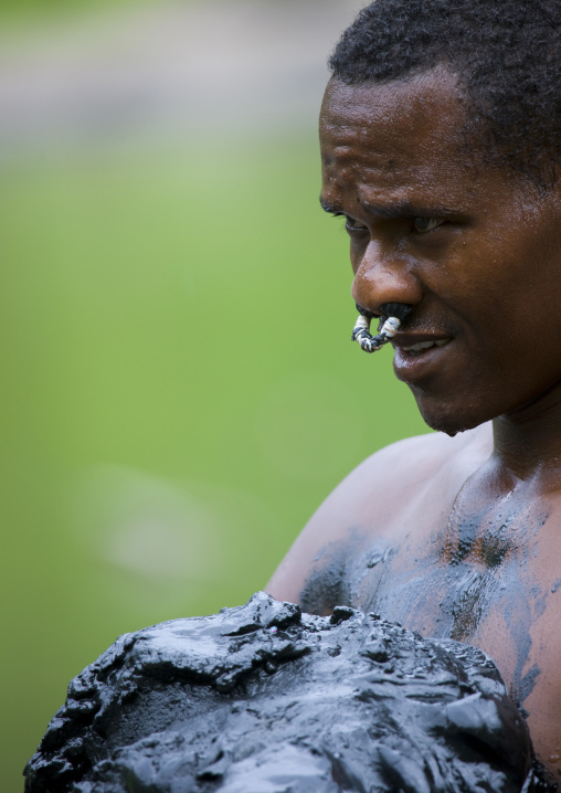 Borana Tribe Man Carrying Salt Taken From El Sod Volcano, Yabello, Omo Valley, Ethiopia