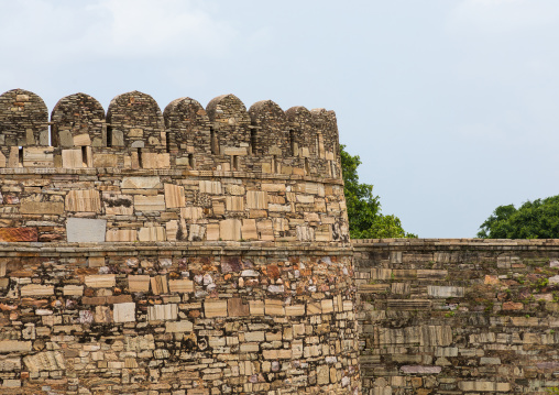 The ruined rana kumbha palace inside the medieval Chittorgarh fort complex, Rajasthan, Chittorgarh, India