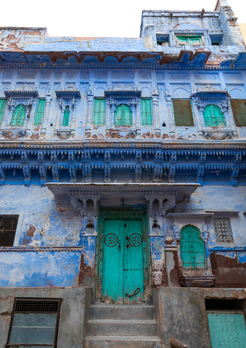 Old blue house of a brahmin, Rajasthan, Jodhpur, India