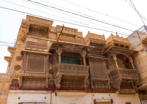 Old haveli balcony, Rajasthan, Jaisalmer, India