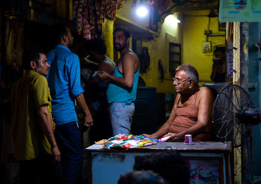 Indian people in a shops in the street, Rajasthan, Jodhpur, India