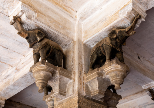 Stone elephant statues in Taragarh fort, Rajasthan, Bundi, India