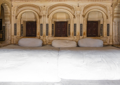 Old historic haveli resting room, Rajasthan, Nawalgarh, India