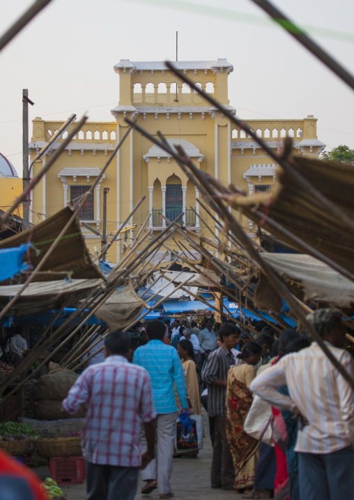 People Doing Their Shopping At The Market Place In Mysore, India