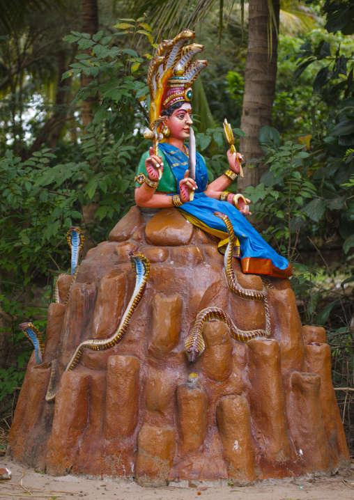 Monuments Of A Indian Deity Surrounded By Snakes, Chidambaram, India