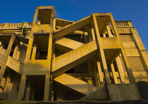 Decrepit Yellow Building Under Clear Sky In Pondicherry, India