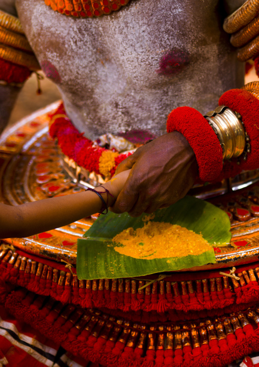 People Asking Questions About The Future During Theyyam Ceremony, Thalassery, India