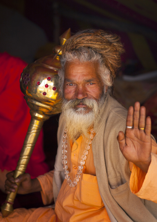 Naga Sadhu In Juna Akhara, Maha Kumbh Mela, Allahabad, India