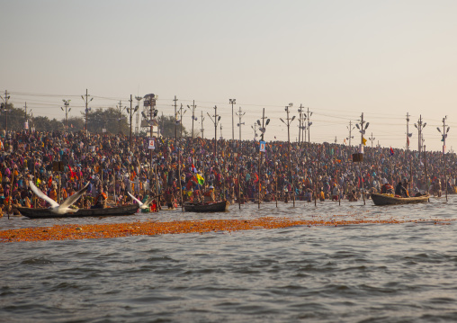 Pilgrims Bathing In Ganges, Maha Kumbh Mela, Allahabad, India